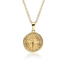 Gemnel  Antique jewelry gold plated 925 sterling silver starburst coin pendant necklace for man